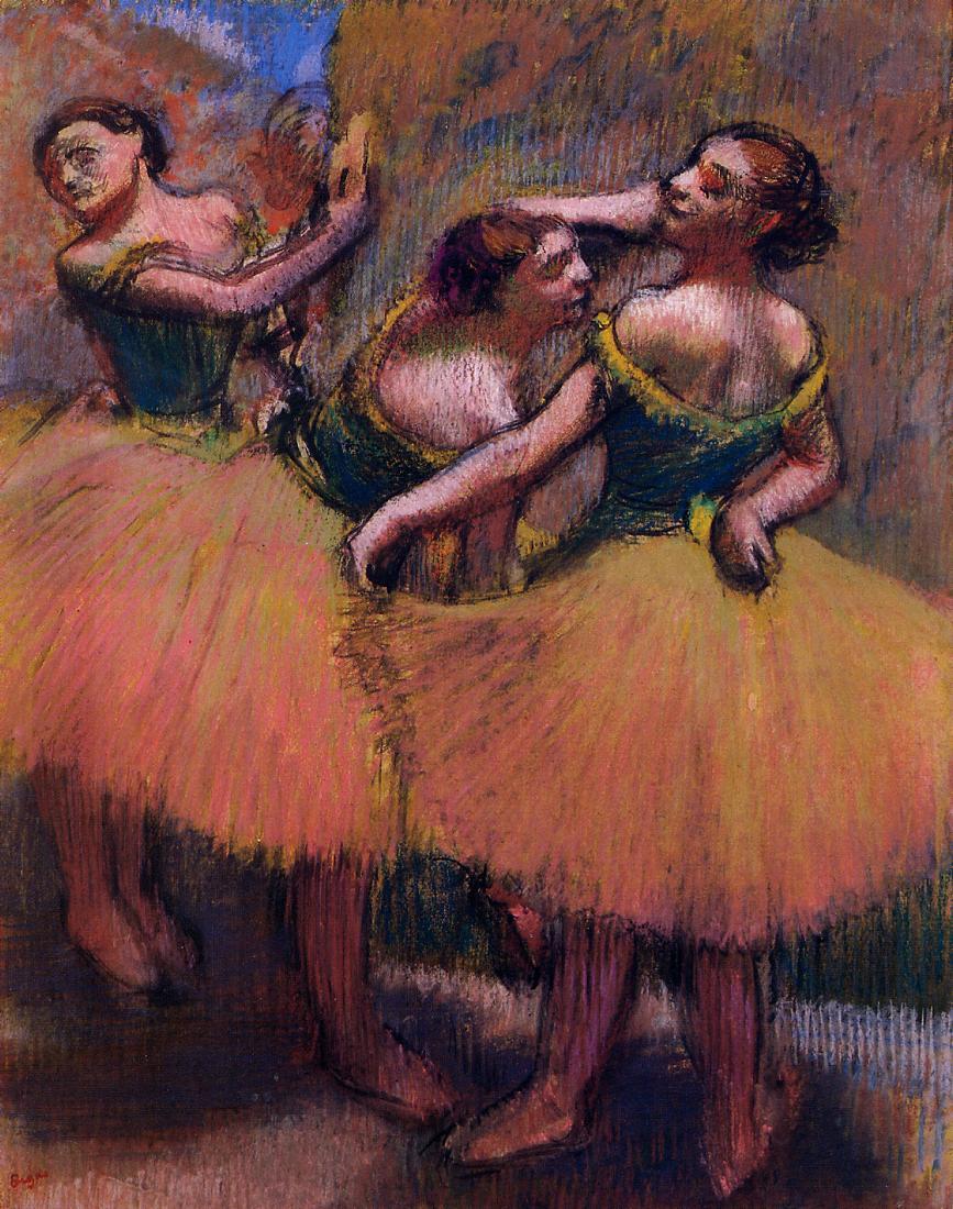 Three Dancers, Green Blouses 1900